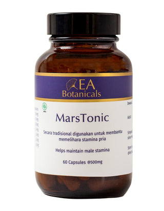 Brown supplement bottle labeled 'MarsTonic' by AEA Botanicals on a white background