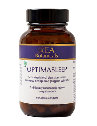 Optimasleep supplement bottle by EA Botanicals on a white background