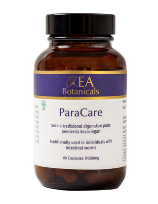 EA Botanicals ParaCare supplement bottle on a white background