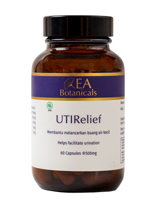 EA Botanicals UTIRelief supplement bottle on a white background